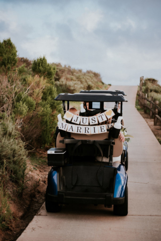 Just married golf cart
